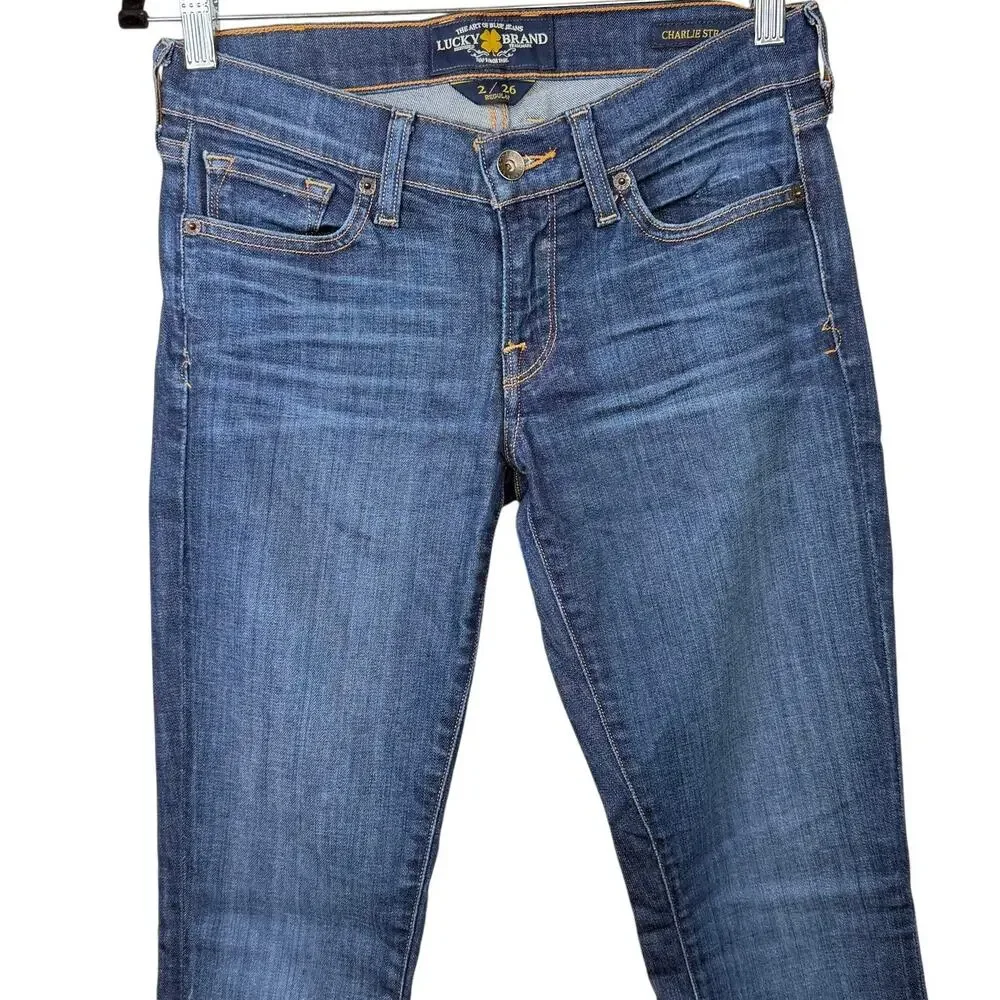 Lucky Brand NWOT Sandstorm Southside Charlie Straight Lower Mid-Rise Denim Jeans - Picture 4 of 8